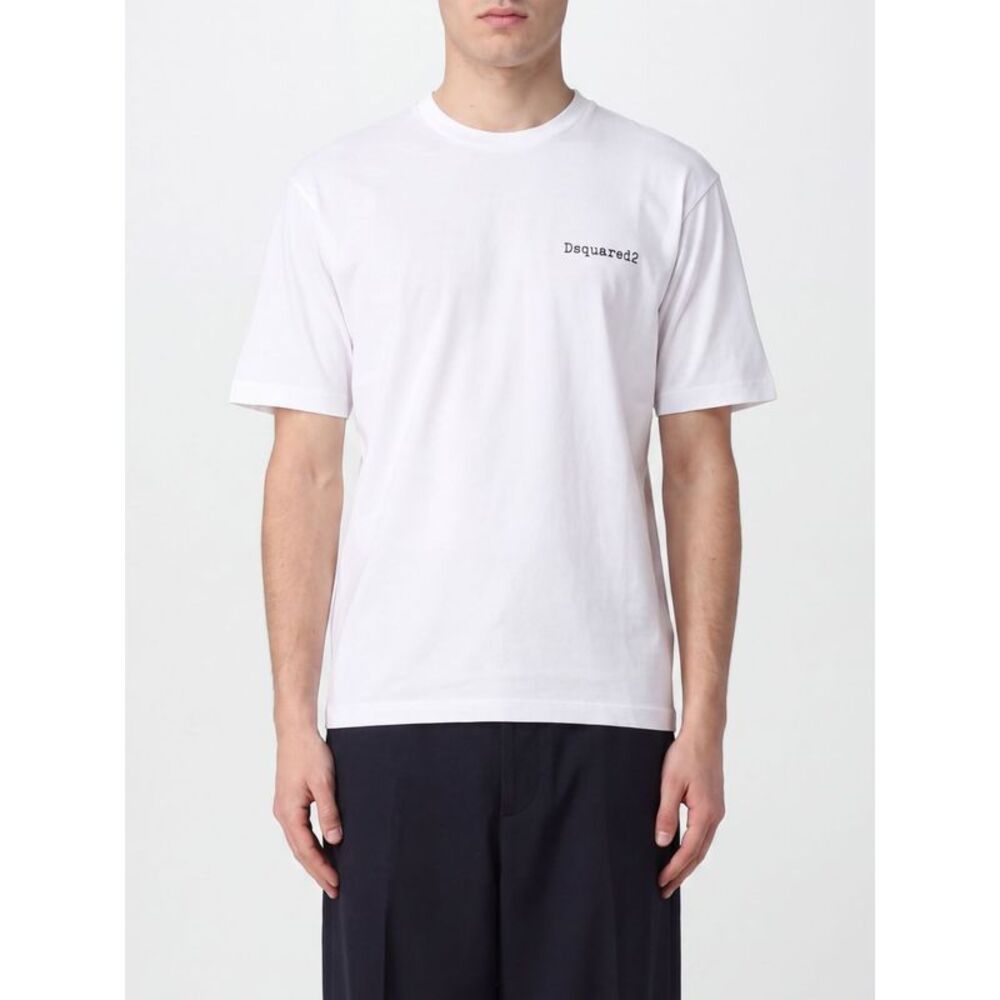 Dsquared2 Men Cotton T-Shirt Dsquared2 With Graphic Print And Contrasting Logo